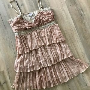 My Pretty Angel Tan Spaghetti Strap Tunic/Short Maxi Dress